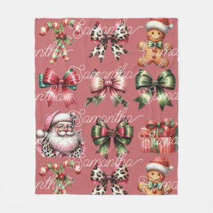 Personalised  cosy Christmas pattern  Fleece Blanket