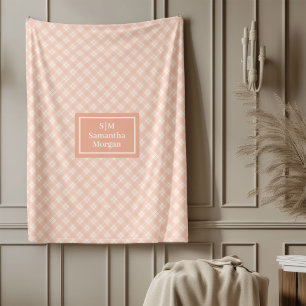 Personalised Cosy Coral Throw Chic Gift for Her Fleece Blanket