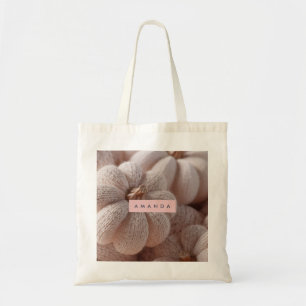 Personalised Cosy Knit Pumpkin Aesthetic Tote Bag