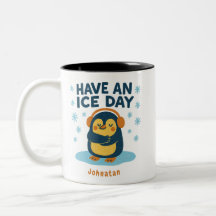  Personalised Cosy Penguin Mug – “Have an Ice Day”