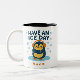  Personalised Cosy Penguin Mug – “Have an Ice Day”