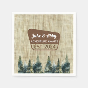 Personalised Cosy Pine Tree Outdoor National Park Napkin