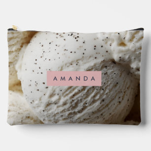 Personalised Cosy Vanilla Bean Ice Cream Aesthetic Accessory Pouch