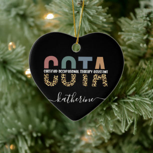 Personalised COTA Occupational Therapy Assistant Ceramic Tree Decoration