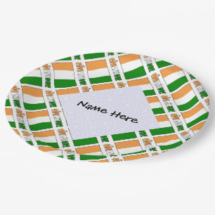 Personalised Côte d'Ivoire Ivory Coast Flag Tiled Paper Plate