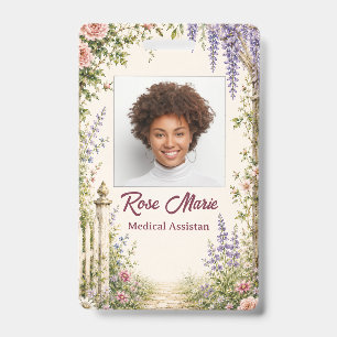 Personalised Cottage Garden Nurse ID Badge