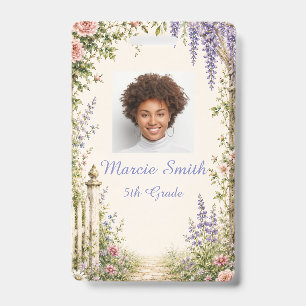 Personalised Cottage Garden Teacher ID Badge