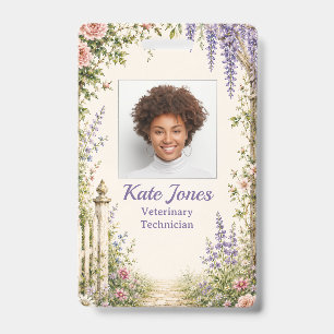 Personalised Cottage Garden Veterinary ID Badge