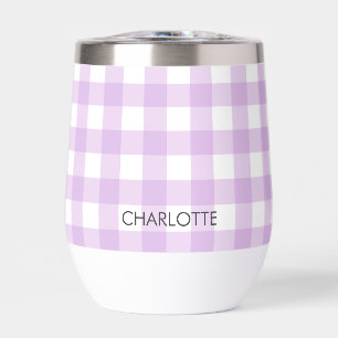 Personalised Cottage Lavender Lilac Gingham Plaid
