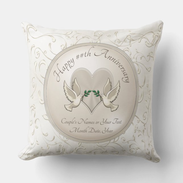 Personalised Cotton Anniversary Gift Ideas, Pillow (Front)