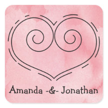 Personalised Cotton Candy Pink Watercolor Heart
