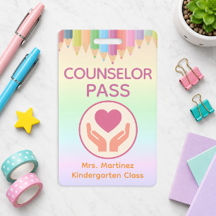 Personalised Counsellor Pass Badge for Teachers ID Badge