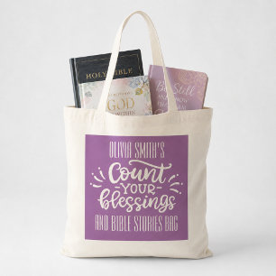 Personalised Count Blessings Sunday Church Bag