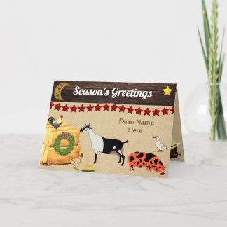 Personalised - Country Christmas Alpine Goat Card