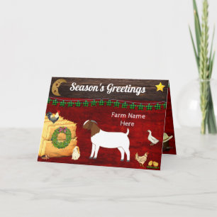 Personalised - Country Christmas Boer Goat Farm Card