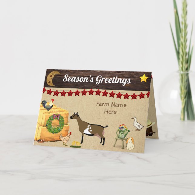 Personalised - Country Christmas Nigerian Goat Card (Front)