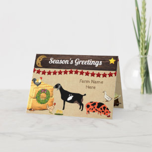 Personalised - Country Christmas Nubian Goat Card