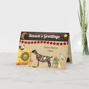 Personalised - Country Christmas Nubian Goat Farm Card