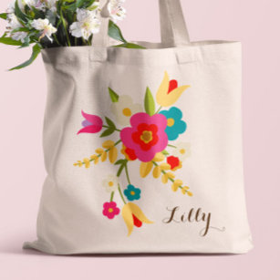 Personalised   Country Flowers Easter Tote