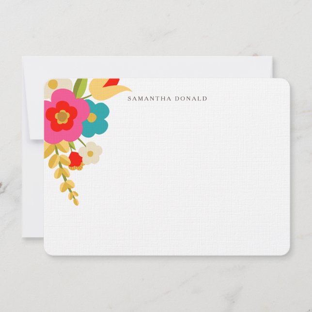 Personalised | Country Flowers Note Card (Front)