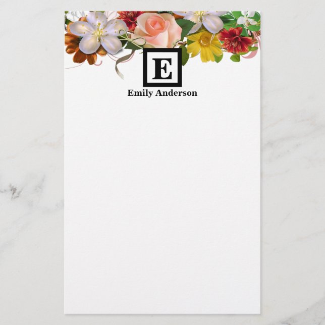 Personalised | Country Flowers Stationery (Front)