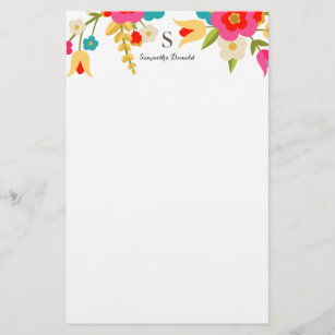 Personalised   Country Flowers Stationery