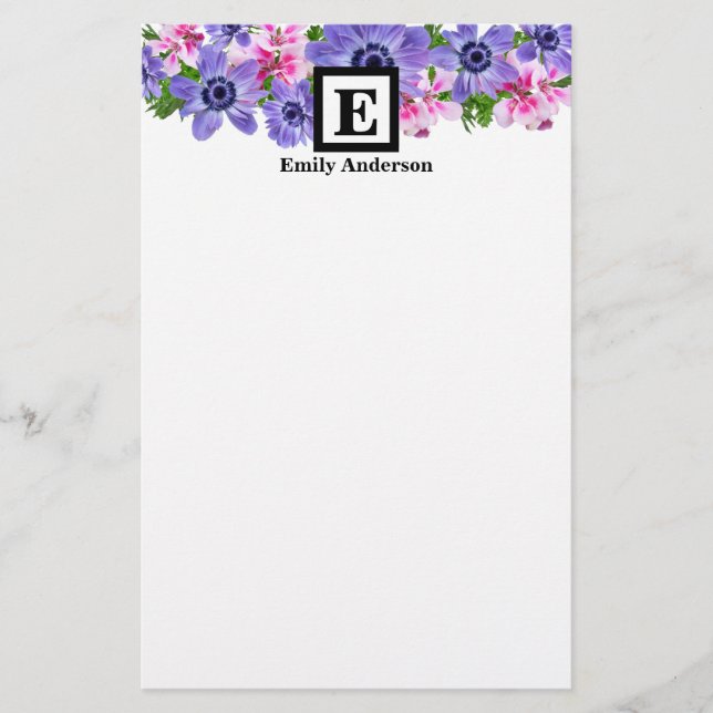Personalised | Country Flowers Stationery (Front)