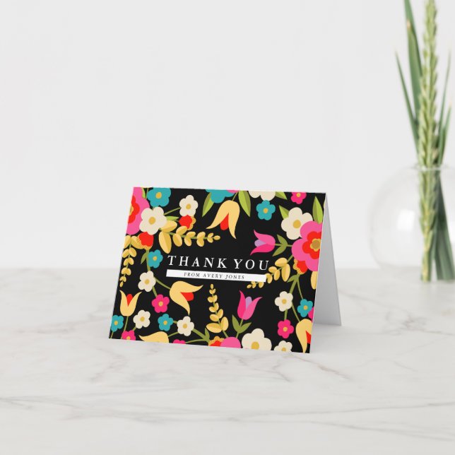 Personalised | Country Flowers Thank You Card (Front)