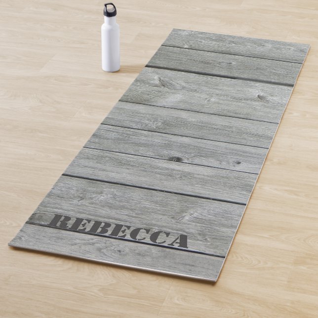 Personalised Country Rustic Wood Barn Yoga Mat (In Situ)