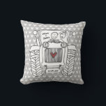 Personalised Country Wedding Tractor Cushion<br><div class="desc">A tractor country farm wedding throw cushion which can be personalised with both the couple's names and wedding date on the front. The back of the cushion shows the back of the tractor with a 'Just Married' sign. If you would like to change the size or font of the names...</div>