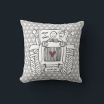 Personalised Country Wedding Tractor Cushion<br><div class="desc">A tractor country farm wedding throw cushion which can be personalised with both the couple's names and wedding date on the front. The back of the cushion shows the back of the tractor with a 'Just Married' sign. If you would like to change the size or font of the names...</div>