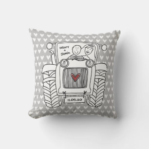 Personalised Country Wedding Tractor Cushion