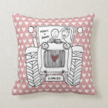 Personalised Country Wedding Tractor Cushion<br><div class="desc">A tractor country farm wedding throw cushion which can be personalised with both the couple's names and wedding date on the front. The back of the cushion shows the back of the tractor with a 'Just Married' sign. If you would like to change the size or font of the names...</div>