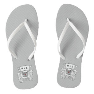 Personalised Country Wedding Tractor Flip Flops