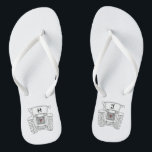 Personalised Country Wedding Tractor Flip Flops<br><div class="desc">A pair of tractor country farm themed wedding fun flip flops that can be personalised with the couple's initials.</div>