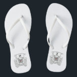 Personalised Country Wedding Tractor Flip Flops<br><div class="desc">A pair of tractor country farm themed wedding fun flip flops that can be personalised with the couple's initials.</div>