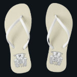 Personalised Country Wedding Tractor Flip Flops<br><div class="desc">A pair of tractor country farm themed wedding fun flip flops that can be personalised with the couple's initials.</div>