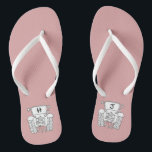 Personalised Country Wedding Tractor Flip Flops<br><div class="desc">A pair of tractor country farm themed wedding fun flip flops that can be personalised with the couple's initials.</div>