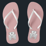 Personalised Country Wedding Tractor Flip Flops<br><div class="desc">A pair of tractor country farm themed wedding fun flip flops that can be personalised with the couple's initials.</div>