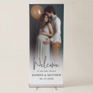 Personalised Couple Baby Shower Pull Up Banner