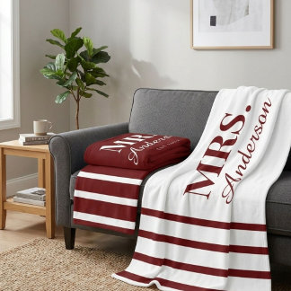 Personalised Couple Blnket Mr. & Mrs. Fleece Blanket