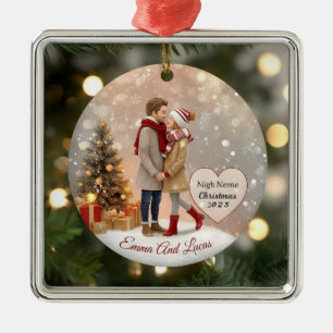 Personalised Couple Christmas Ornament – Custom Na