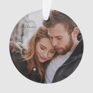 Personalised Couple Christmas Photo Ornament