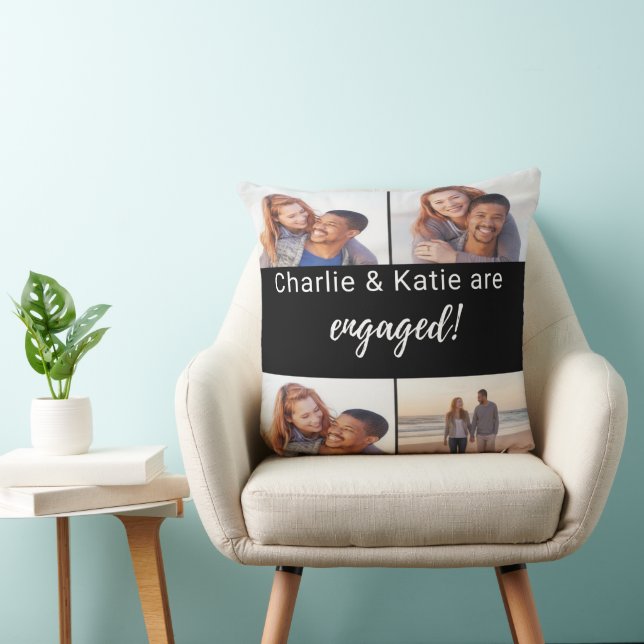 Personalised Couple Collage Throw Pillow (Chair)