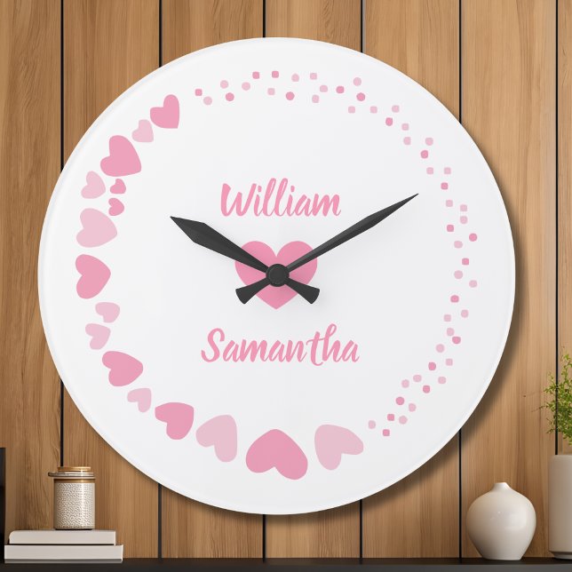 Personalised Couple Heart Wall Clock with Names (Creator Uploaded)
