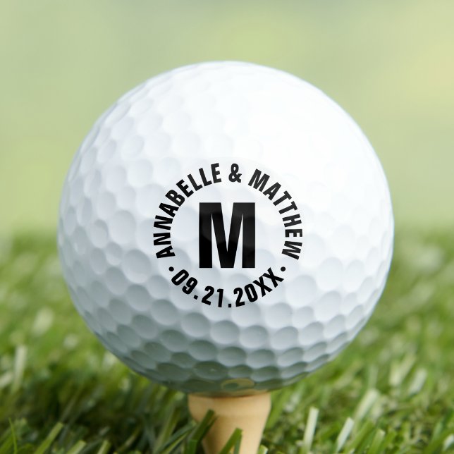Personalised Couple Monogram Wedding Golf Balls (Personalized Couple Monogram Wedding Golf Balls)