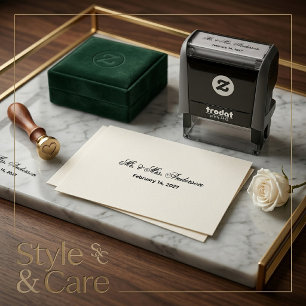 Personalised Couple Names and Date Self-inking Stamp