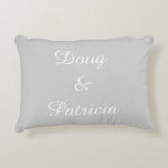 Personalised Couple Names Decorative Cushion<br><div class="desc">Personalised Couple Names in grey and white</div>