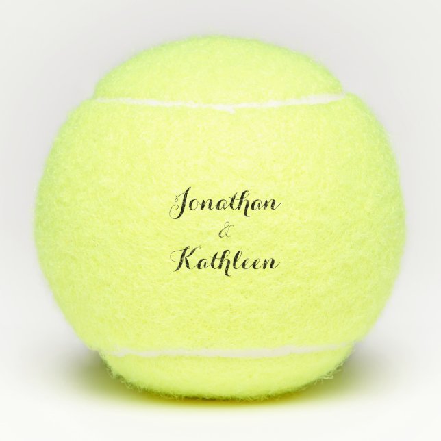 Personalised Couple Names Script Penn Tennis Balls (Front)