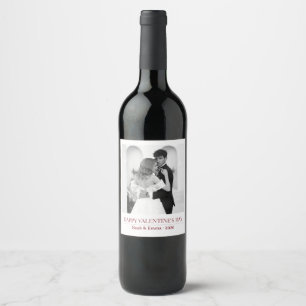 Personalised Couple Names & Year - Elegant Photo Wine Label